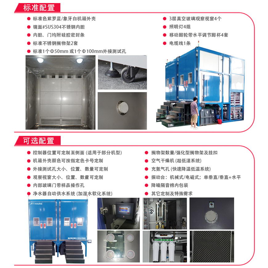 步入式三綜合試驗箱配置